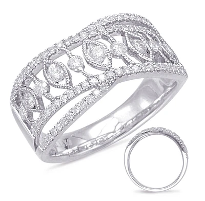14K White Gold 0.62cttw Diamond Ring, size 6