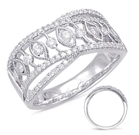 14K White Gold 0.62cttw Diamond Ring, size 6