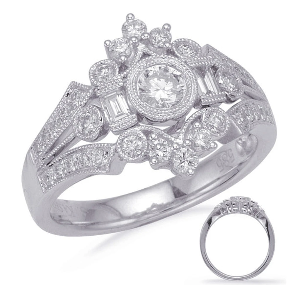 14K White Gold 0.75cttw Diamond Ring, size 6