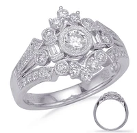 14K White Gold 0.75cttw Diamond Ring, size 6