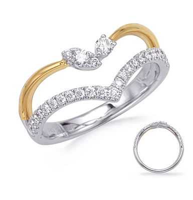 14K 2 Tone Gold 0.35cttw Diamond Ring, size 6
