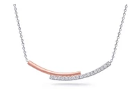 14K White & Rose Gold 0.20cttw Diamond Pendant, 18"