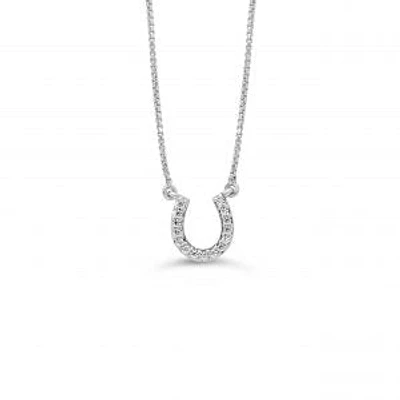 10K Gold 0.05cttw Diamond Horseshoe Pendant