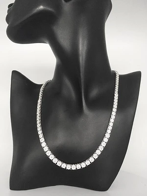 Sterling Silver Cubic Zirconia Tennis Necklace 16