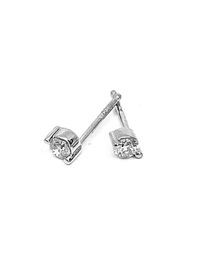 10K White Gold 0.15cttw Diamond Stud Earrings
