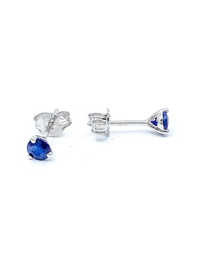 10K White Gold 0.60cttw Genuine Sapphire Stud Earrings