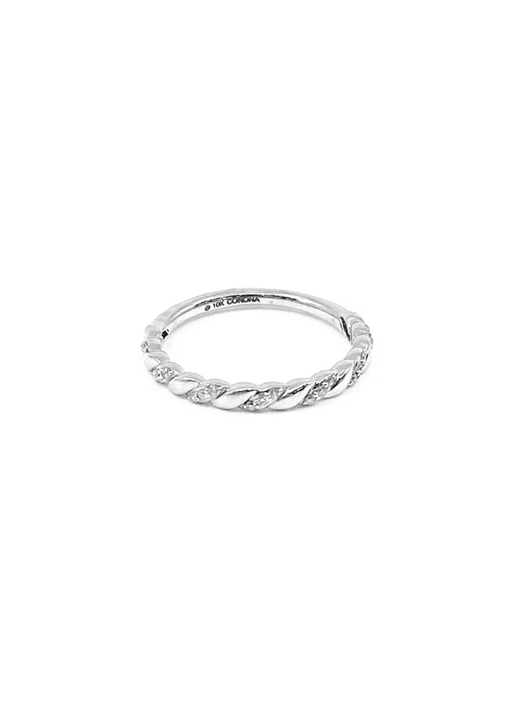 10K Gold 0.10cttw Diamond Stacking Ring / Band