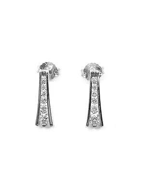 10K White Gold 0.32cttw Diamond Dangle/Drop Earrings