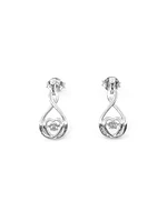 10K White Gold 0.02cttw Diamond Dangle/Drop Heart Shaped Earrings