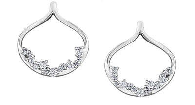 10K White Gold 0.46cttw Diamond Dangle Earrings