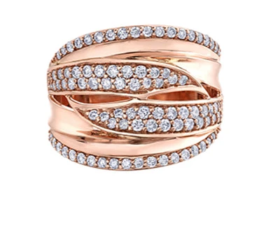 10K Rose Gold Gold 1.00cttw Diamond Ring, size 7.5