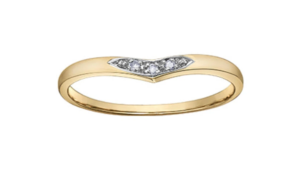 10K Yellow Gold Diamond 0.015cttw Ring, Size 6.5