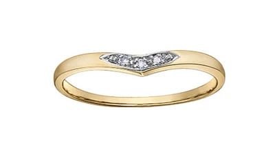 10K Yellow Gold Diamond 0.015cttw Ring, Size 6.5
