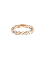 10K White & Rose Gold 0.05cttw Diamond Heart Ring, size 6.5