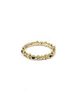 10K Yellow Gold 0.04cttw Genuine Sapphire & 0.02cttw Diamond Ring, size 6.5