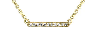 10K Gold 0.055cttw Diamond Bar Necklace