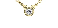 14K Yellow Gold 0.10cttw, 0.14cttw & 0.18cttw Canadian Diamond Bezel Set Pendant, 18"