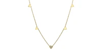 10K Yellow Gold 0.05cttw Diamond Heart Pendant, 18"