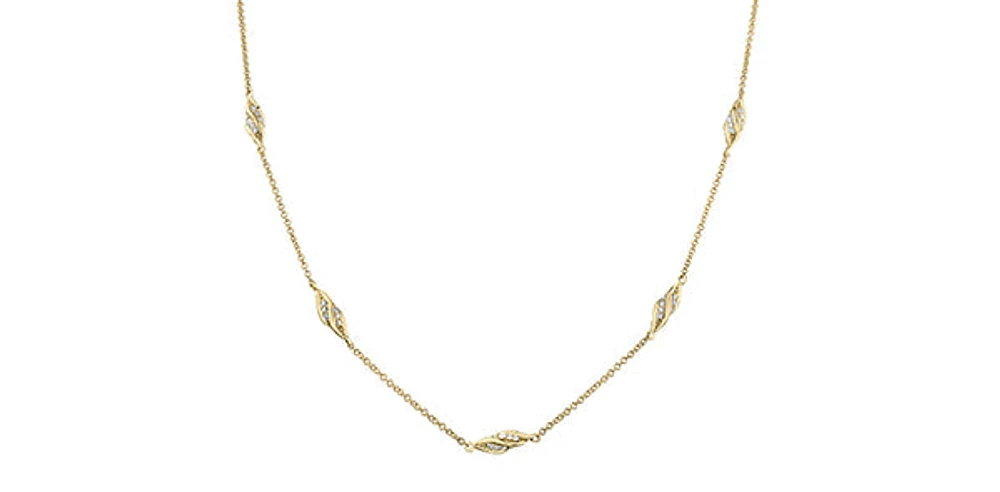 10K Yellow Gold 0.45cttw Diamond Necklace - 20"