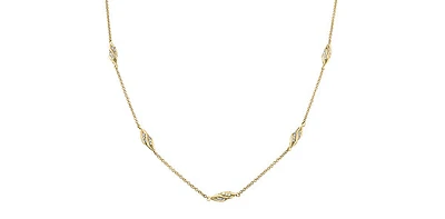 10K Yellow Gold 0.45cttw Diamond Necklace - 20"