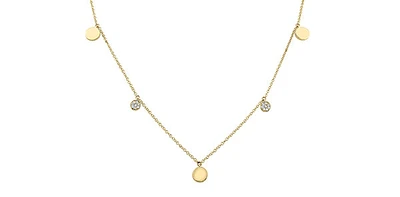 10K Yellow Gold 0.08cttw Diamond Necklace - 18"