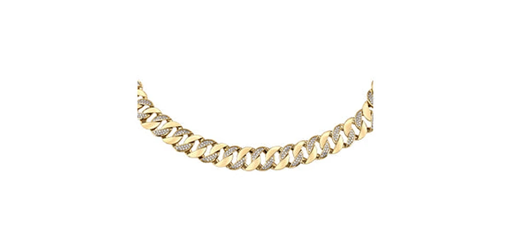 10K Yellow Gold 3.50cttw Diamond Miami Cuban Link Pave Set Chain / Necklace, 16"