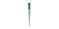 14K Gold 0.25cttw Canadian Diamond and Blue Topaz Pendant, 18"