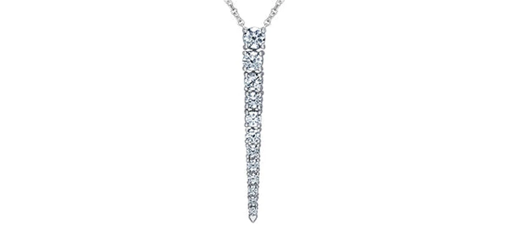 14K Gold 1.00cttw Canadian Diamond Pendant, 18"