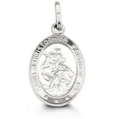 10K Gold Oval St. Christopher's 3D Charm