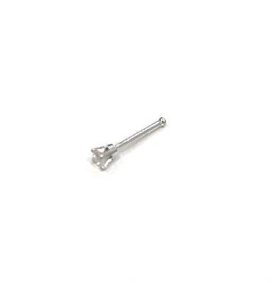14K White Gold 0.03cttw Diamond Nose Stud