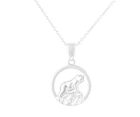 925 Sterling Silver 0.015cttw Canadian Diamond Nakoda Bear Pendant
