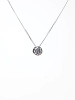 10K White Gold 0.28cttw Bezel Set Diamond Pendant, 18"