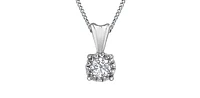 10K Gold 0.07cttw 4 Claw Illusion Setting Diamond Pendant