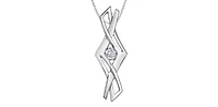 Sterling Silver 0.15cttw Canadian Diamond Pendant, 18"