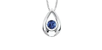 10K White Gold 0.20cttw Genuine Sapphire Pendant, 18"