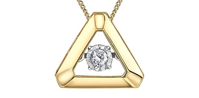 10K Yellow Gold 0.05cttw Diamond Pendant, 18"