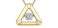 10K Yellow Gold 0.05cttw Diamond Pendant, 18"