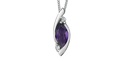Amethyst & Diamond Pendant