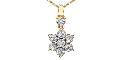 10K Yellow Gold 0.20cttw Diamond Pendant - 18"