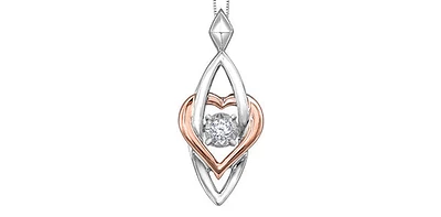 White & Rose Gold Diamond Pendant