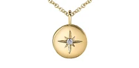 10K Yellow Gold 0.023cttw Canadian Diamond Pendant, 18"