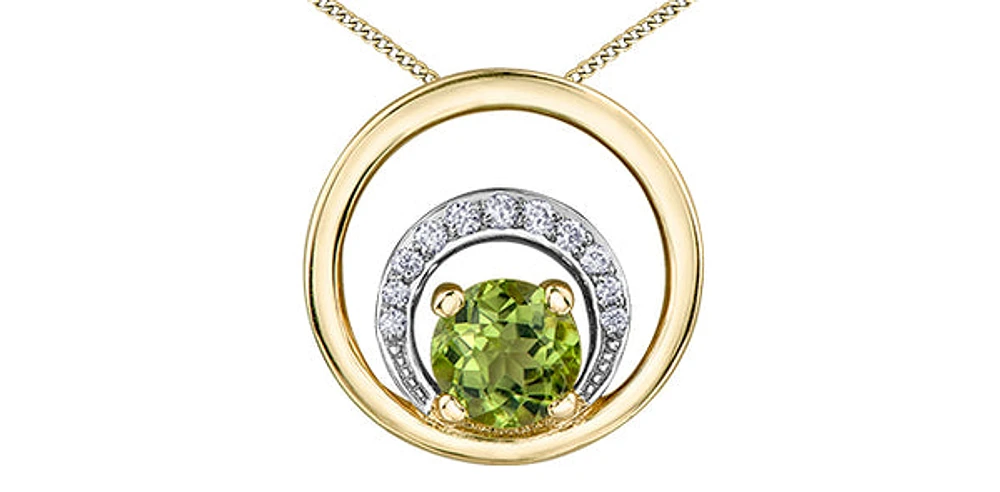 Peridot & Diamond Pendant