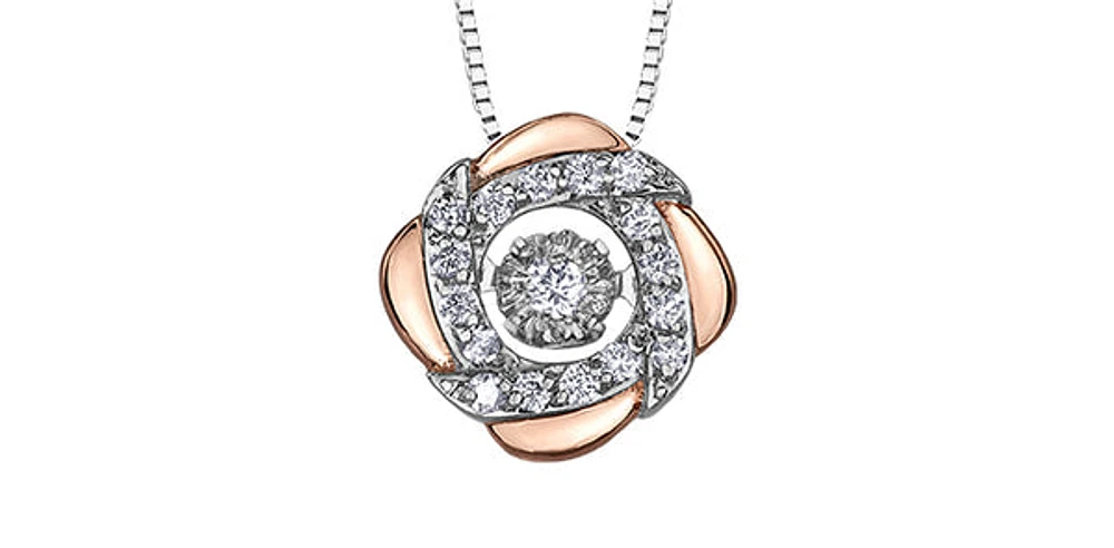 White & Rose Gold Diamond Pendant