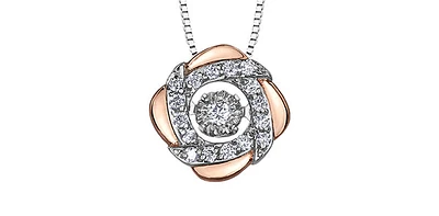 White & Rose Gold Diamond Pendant