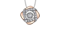 White & Rose Gold Diamond Pendant