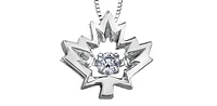 10K Gold 0.04 Canadian Diamond Maple Leaf Pendant