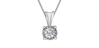 10K Gold 0.10cttw Diamond Solitaire Pendant