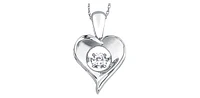 Sterling Silver 0.10cttw White Topaz Pendant, 18"
