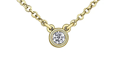14K Yellow Gold 0.101cttw Canadian Diamond Necklace