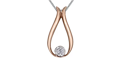 10K Rose Gold 0.034cttw Canadian Diamond Necklace